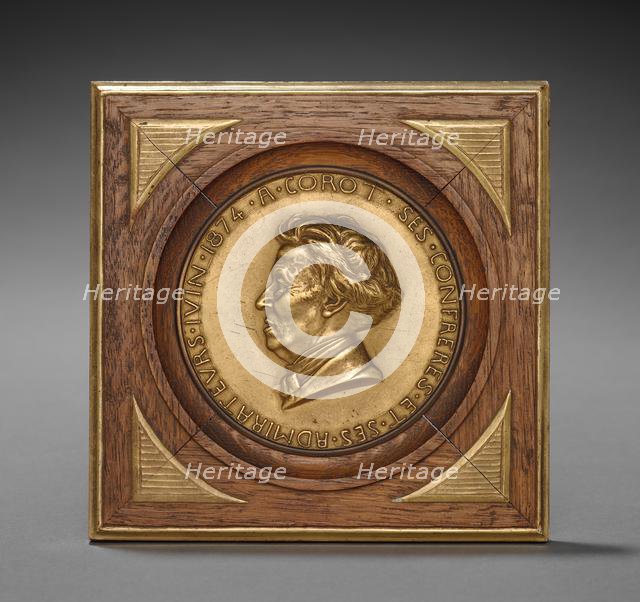 Medal of Corot, 1874. Creator: Adolphe-Victor Geoffroy-Dechaume (French, 1816-1892).