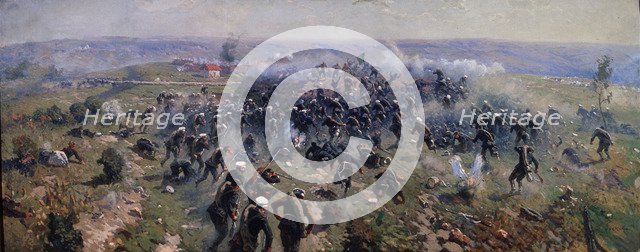 Battle of Gorni Dubnik on 24 October 1877, 1914. Artist: Grekov, Mitrofan Borisovich (1882-1934)