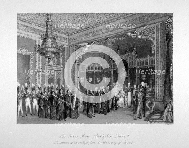 Interior view of the throne room, Buckingham Palace, Westminster, London, c1840. Artist: Harden Sidney Melville       