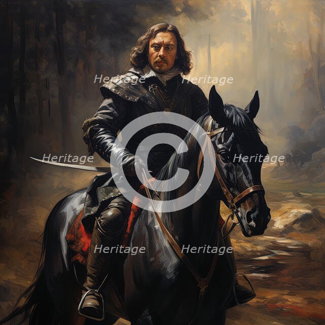 AI IMAGE - Portrait of Oliver Cromwell, 1640s, (2023). Creator: Heritage Images.