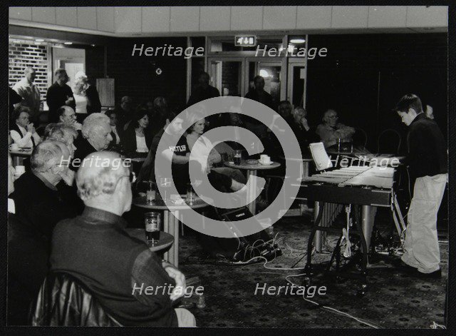 Lewis Wright playing the vibraphone at The Fairway, Welwyn Garden City, Hertfordshire, 2003. Artist: Denis Williams