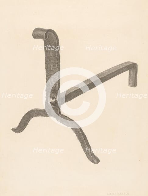 Andiron, c. 1939. Creator: Albert Taxson.