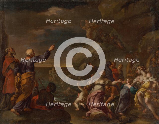 The Israelites cross the Red Sea, 1700-1750. Creator: Circle of Paul Troger.