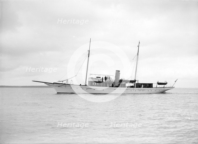 The steam yacht 'Cecilia', 1912. Creator: Kirk & Sons of Cowes.