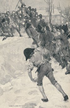 'Bonaparte Attacking Snow Forts at the School of Brienne', 1896. Artist: M Haider.