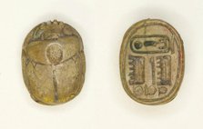 Scarab: Maatkara (Hatshepsut), Egypt, New Kingdom, Dynasty 18, Reign of Hatshepsut (abt 1473... Creator: Unknown.