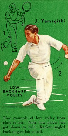 'J. Yamagishi - Low Backhand Volley', c1935. Creator: Unknown.