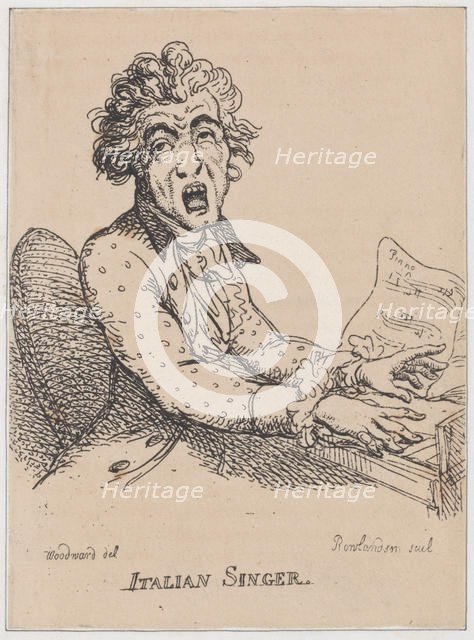 Italian Singer, April 1808., April 1808. Creator: Thomas Rowlandson.