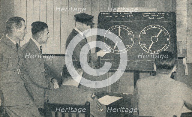 A lecture on instrument flying at the Central Flying School at Upavon, Wiltshire, c1936 (c1937). Artist: Unknown.