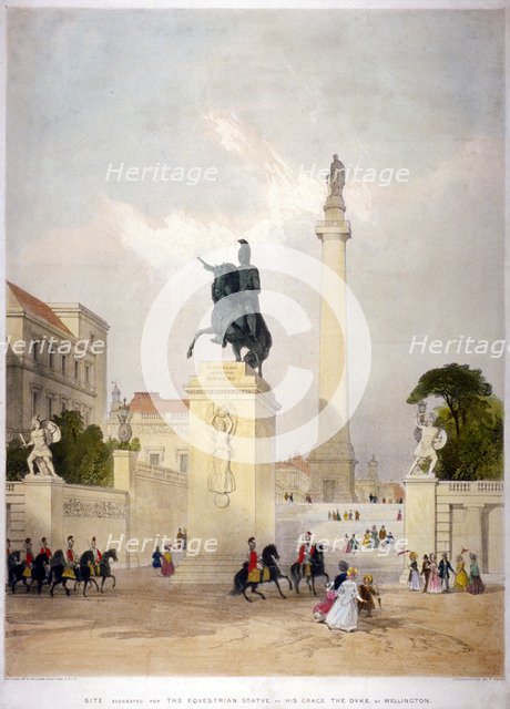 The Mall and Waterloo Place, Westminster, London, c1845. Artist: Thomas Allom