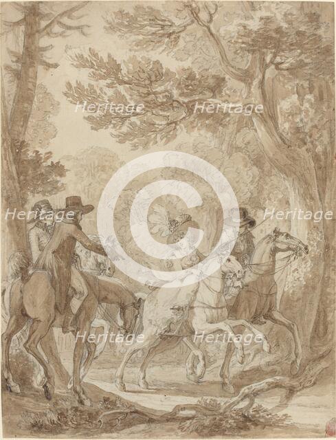 Lady and Gentlemen Riding in a Park. Creator: Jean-Michel Moreau.