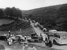 Crowded road at Dartmeet, Devon, c1951. Artist: Unknown