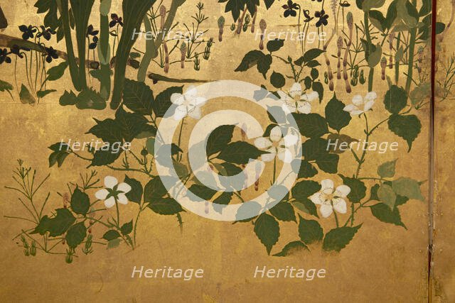 Screen with spring and summer flowers, 1st half of the 18th century. Creator: Watanabe Shiko.