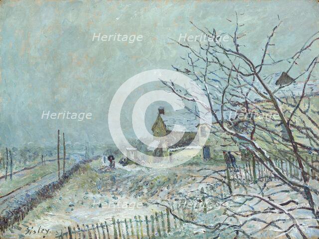 First Snow at Veneux-Nadon, 1878. Creator: Alfred Sisley.
