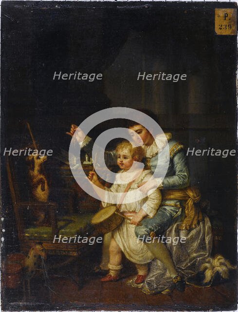 Children playing with a dog, 1783. Creator: Nicolas Andre Monsiau.
