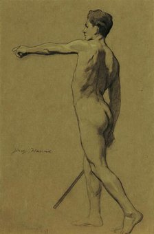 Standing male nude, 1917. Creator: Josef Wawra.