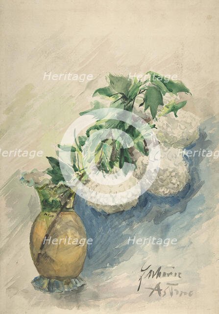 White Flowers in a Vase, ca. 1884-1904. Creator: Zacharie Astruc.