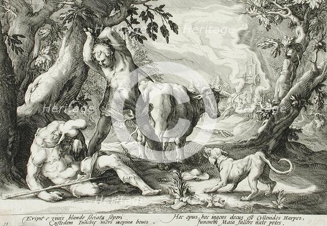 Mercury Killing Argus, published 1589. Creator: Hendrik Goltzius.