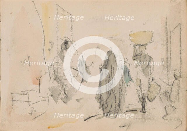 Street scene in Luxor, 1919. Creator: Marius Bauer.