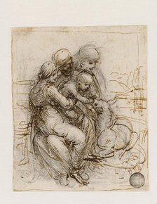 The Virgin and Child with Saint Anne (Anna Metterza), c. 1501. Creator: Leonardo da Vinci (1452-1519).