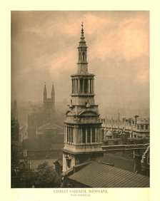 'Christ Church, Newgate, The Steeple', mid-late 19th century. Creator: Unknown.