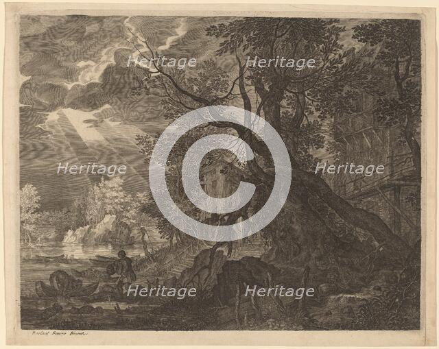 Landscape with Men Fishing by Moonlight. Creator: Aegidius Sadeler II.