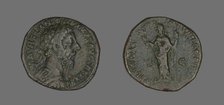 Sestertius (Coin) Portraying Emperor Antoninus Pius, December 177-December 178. Creator: Unknown.