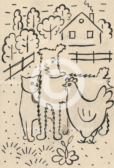 14. Talking about a dog and a cat, around 1928. Creator: Josef Capek.