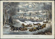 Central Park in Winter, 1877-94., 1877-94. Creators: Nathaniel Currier, James Merritt Ives, Currier and Ives.