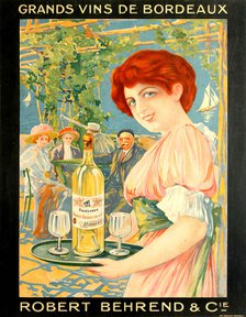 Grands Vins de Bordeaux: Robert Behrend & Cie, 1920s. Creator: Dellepiane, David (1866-1932).