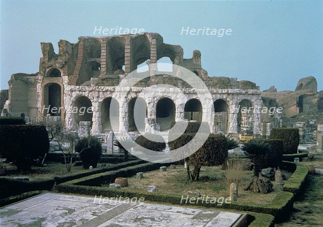 Ruins of the amphitheater where the revolt of Spartacus left, it's the second largest one in the …