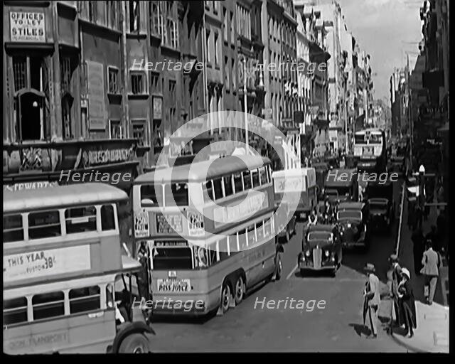 Exterior of Stewards Restaurant and London Traffic, 1931. Creator: British Pathe Ltd.