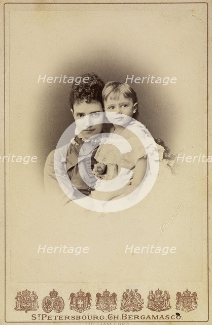 Grand Duchess Maria Fyodorovna, Princess Dagmar of Denmark (1847-1928) with Daughter Xenia Alexandro