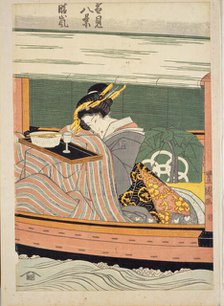 From Yukimi hakkei (Eight snowy scenes), 1820-1830. Creator: Toyokuni II, Utagawa (1777-1835).