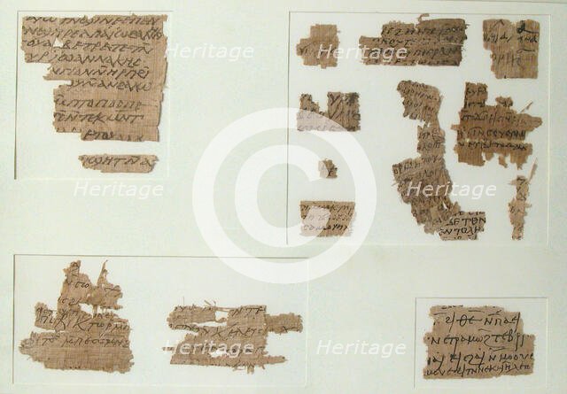 Papyri Fragments, Coptic, 7th century. Creator: Unknown.