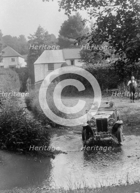 MG PA competing in the B&HMC Brighton-Beer Trial, Windout Lane, near Dunsford, Devon, 1934. Artist: Bill Brunell.