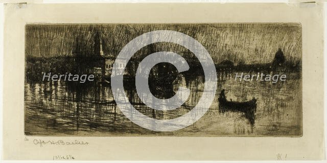 Rainy Night, 1880/ 1882. Creator: Otto Henry Bacher.