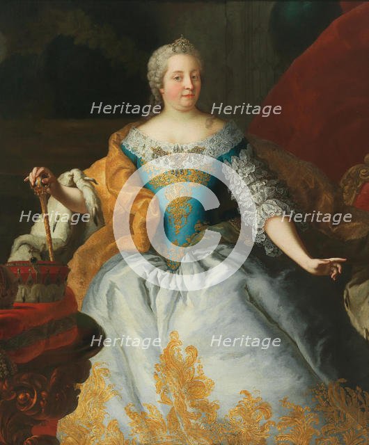 Portrait of Empress Maria Theresia, Queen of Hungary and Bohemia, with the Bohemian crown. Creator: Mijtens (Meytens), Martin van, the Younger (1695-1770).