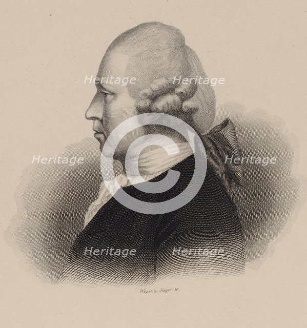 Portrait of the composer Johann Adam Hiller (1728-1804) , 1840.