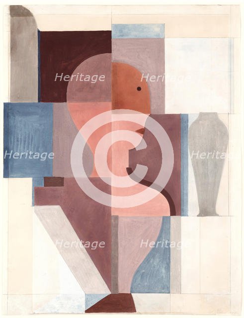 Split half figure to the right, 1923. Creator: Schlemmer, Oskar (1888-1943).