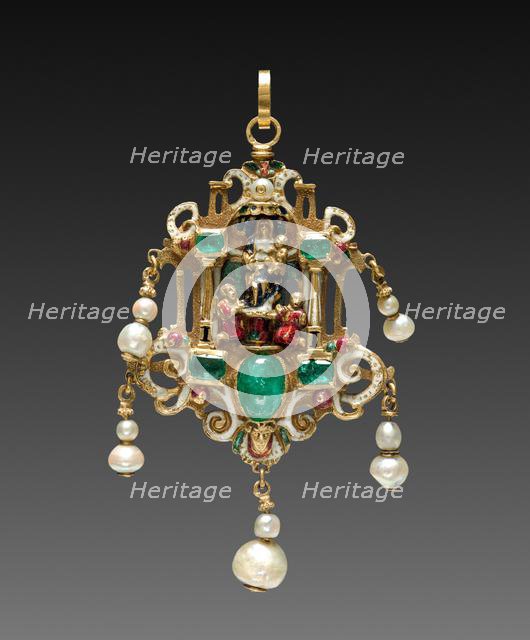 Pendant with Virgin and Child with Saints and Saint John the Evangelist, late 1500s. Creator: Unknown.