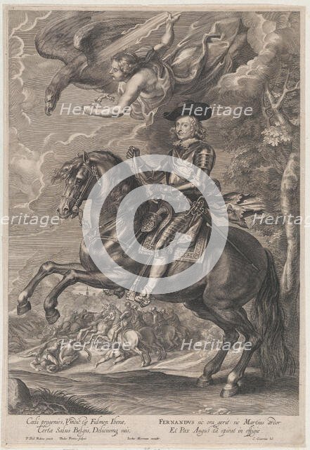 Portrait of Cardinal-Infante Ferdinand of Austria, on horseback, ca. 1640-53., ca. 1640-53. Creator: Paulus Pontius.