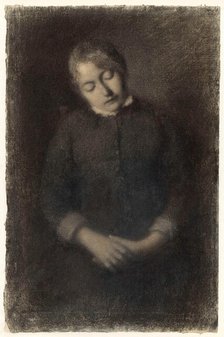 Portrait of the Artist's Wife Asleep (Marie Guilloux), c. 1880. Creator: Albert Lebourg.