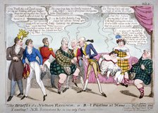 'The Benefits of a Northern Excursion, or R-l pastime at home (ie) fiddling and dancing!', c1822. Artist: JL Marks