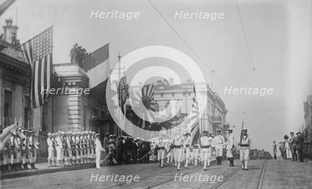Troops in Vladivostok, Czech Hq [?], between c1915 and c1920. Creator: Bain News Service.