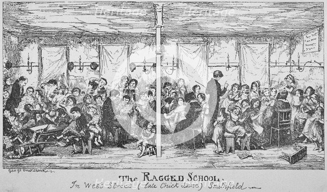 Field Lane Ragged School, Smithfield, City of London, 1850. Artist: George Cruikshank