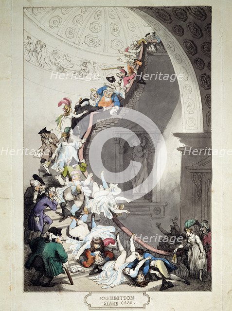 'Exhibition Stare Case', 1811.  Artist: Thomas Rowlandson