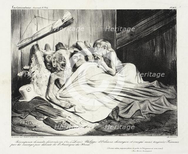 Récompense honnête, décernée...à Louis-Philippe, 1835. Creator: Honore Daumier.