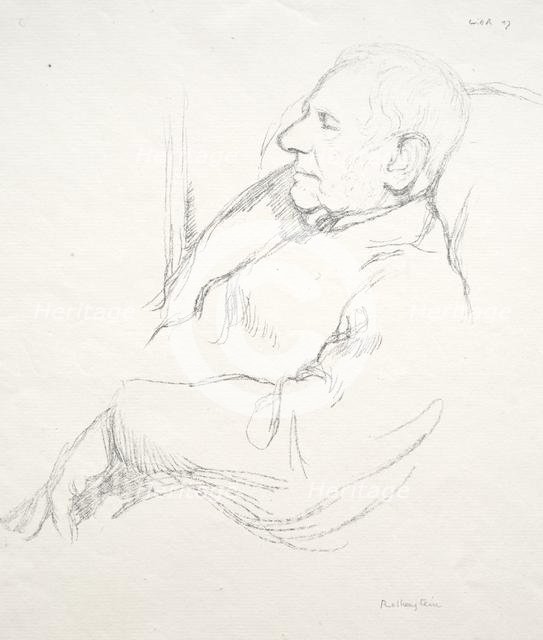 Sir Francis Seymour Haden Asleep, 1897. Creator: William Rothenstein (British, 1872-1945).