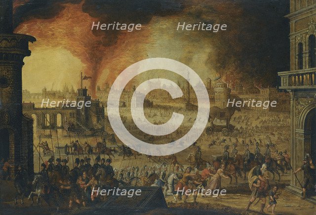 The Siege of Troy, 17th century. Artist: Anonymous  